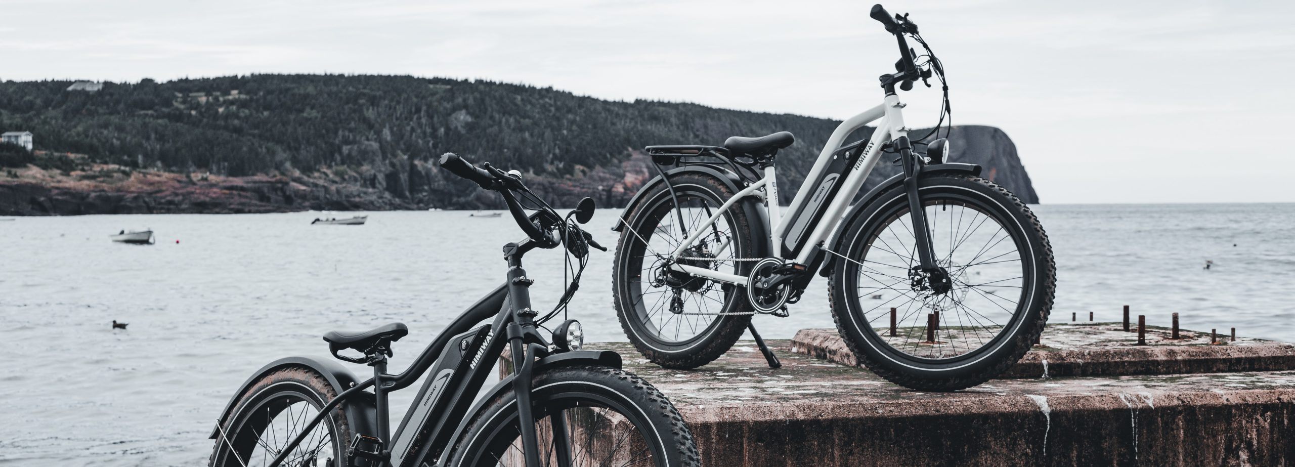 2 electric biked parked at the beach