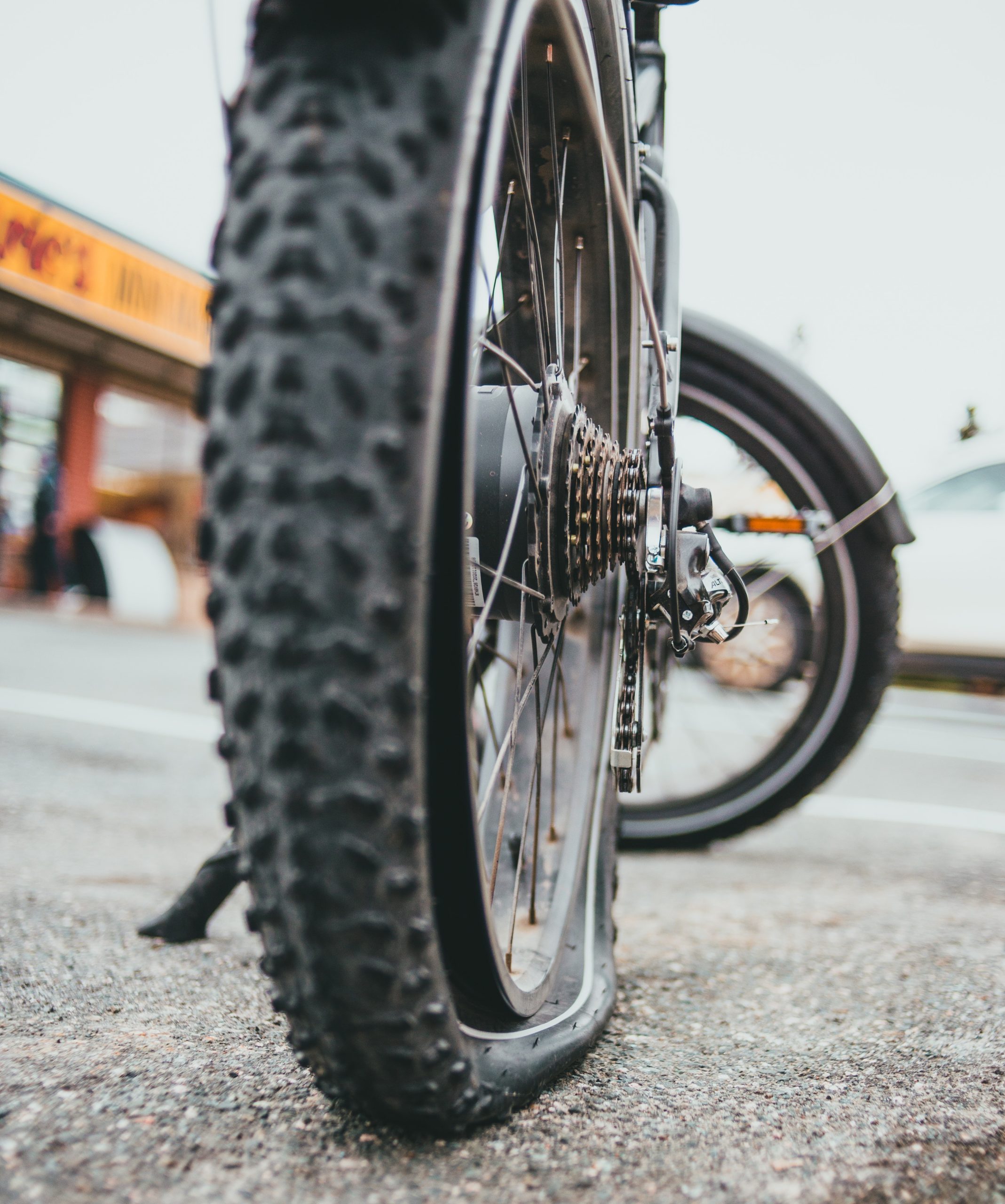 flat tire on an electric bike